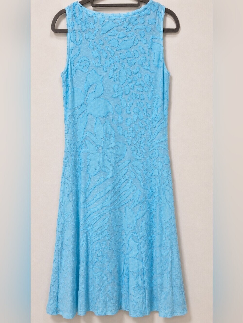 Cativa Aqua Blue Burnout Textured Sleeveless Fit & Flare Midi Dress Size Small - Picture 3 of 9